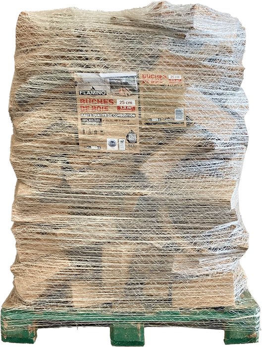 Flamino Kaminholz 25 cm Ballen 2 m3 Hartholz Trocken Zertifiziert