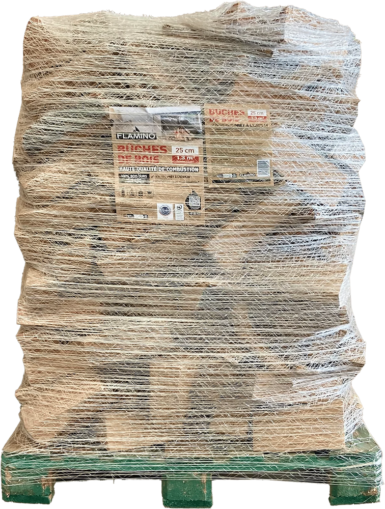 Flamino Kaminholz 25 cm Ballen 2 m3 Hartholz Trocken Zertifiziert
