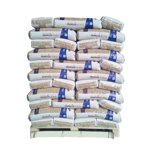 Holzpellets Palette 975 kg Les Flammes Vertes – 100% Nadelholz, DIN Plus, Französische Produktion
