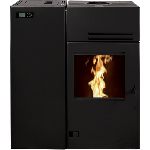 Hybrid-Pelletofen 10 kW Bronpi Mixte – Holz & Pellets, Automatik, A+, WiFi-fähig, Schwarz