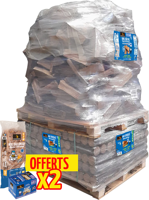 Pack Entdeckung Woodstock Kaminholz, Holzbriketts und Anzündmaterial