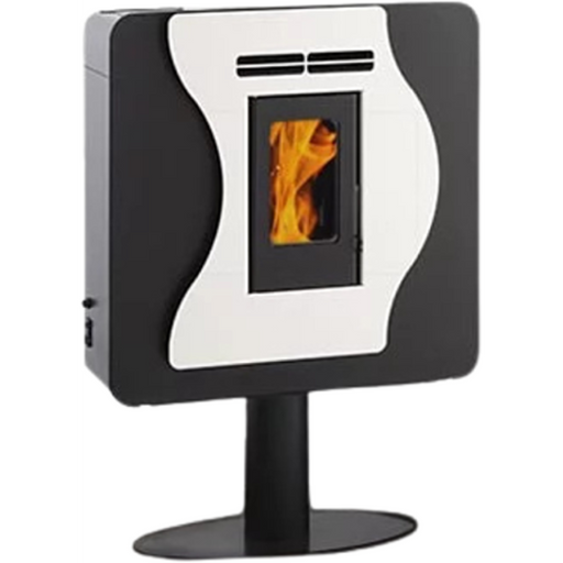 Pelletkamin CORINA 6 Weiss 10 kW Luftdicht mit WiFi Option.