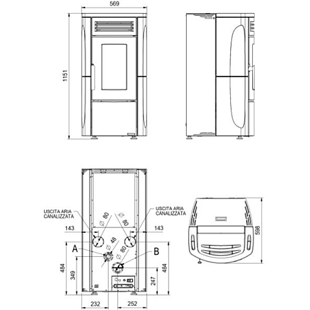 Pelletofen 12,1 kW Nordica Extraflame TerryPlusBlanc – Kanalisierbar, A++, Weiß