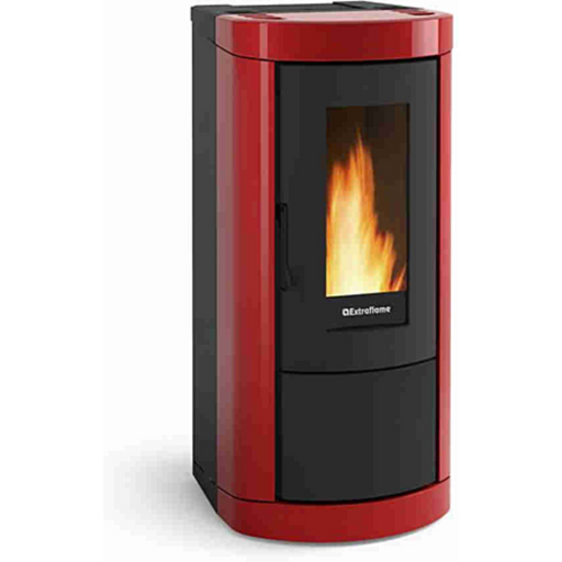Pelletofen 8 kW Nordica Extraflame Mietta EVO Bordeaux – Luftdicht, A+, Emailliert