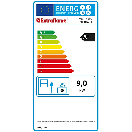 Pelletofen 8 kW Nordica Extraflame Mietta EVO Bordeaux – Luftdicht, A+, Emailliert
