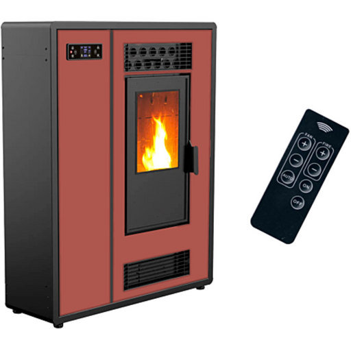 Pelletofen Astral Slim 12.2 kW Bordeaux von Sannover mit 20h Autonomie und A Plus Energieklasse