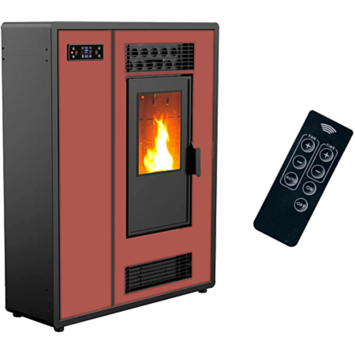 Pelletofen Astral Slim 12.2 kW Bordeaux von Sannover mit 20h Autonomie und A Plus Energieklasse